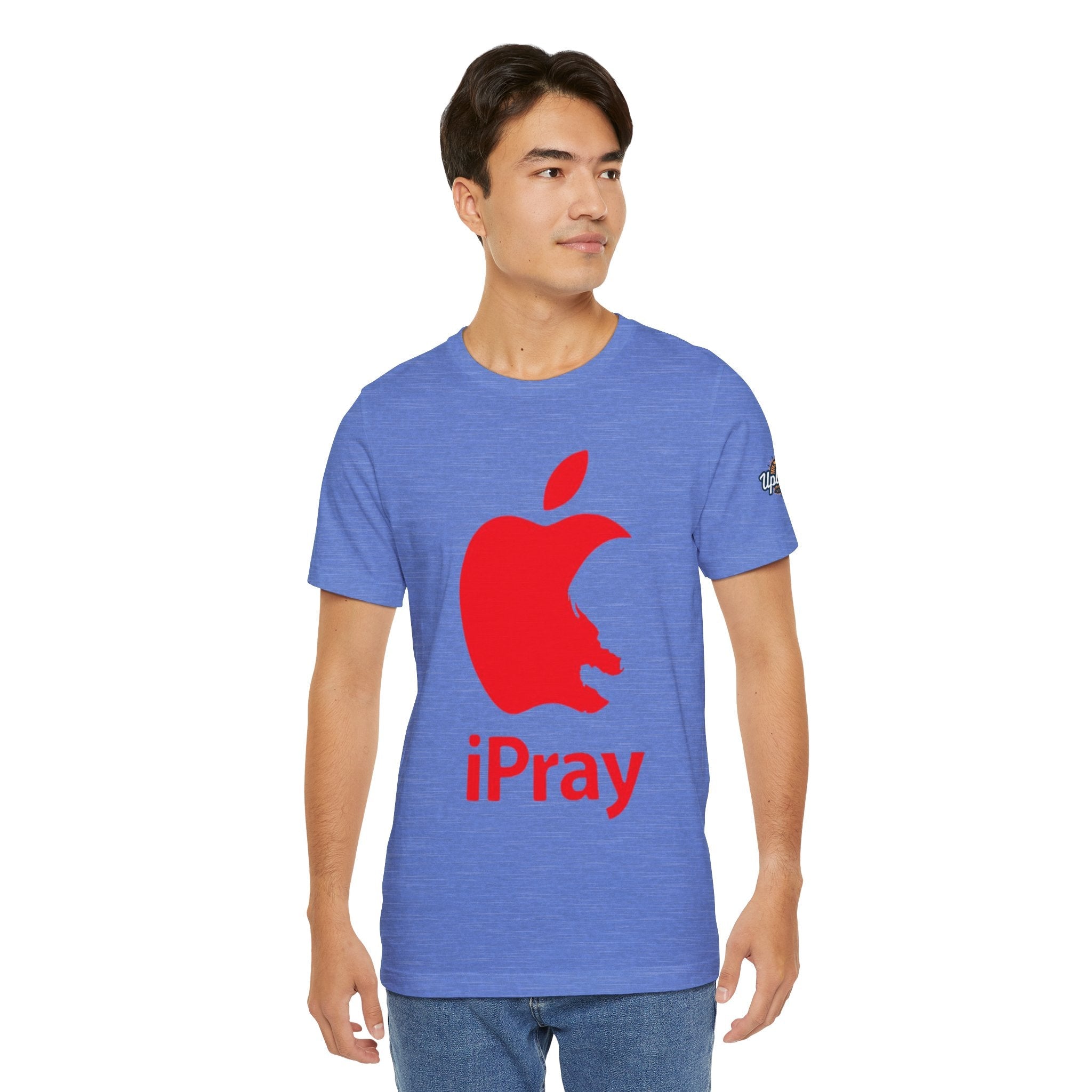 iPray Red Apple Christian T-Shirt — Faith Graphic Tee Printify
