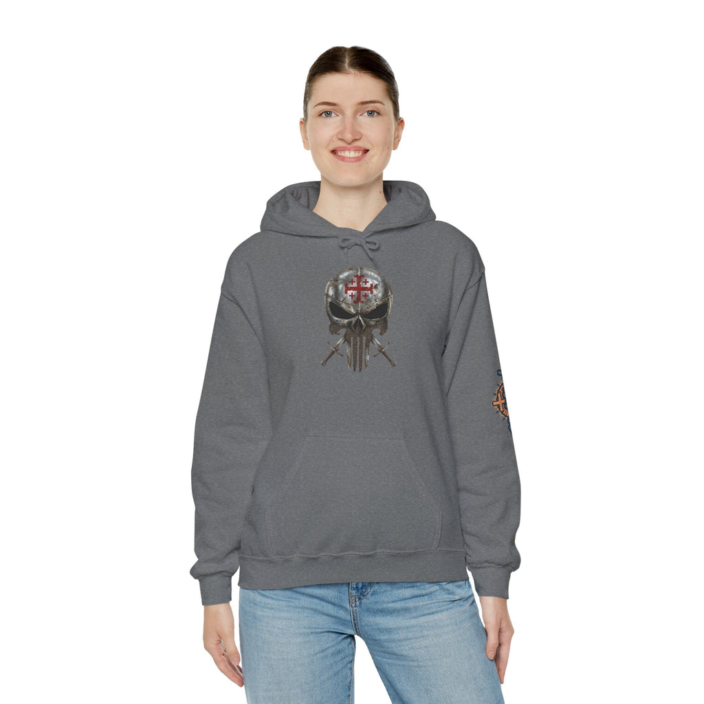 Crusader Knight Christian Skull Hoodie - Warrior Armor of God Hoodie Printify
