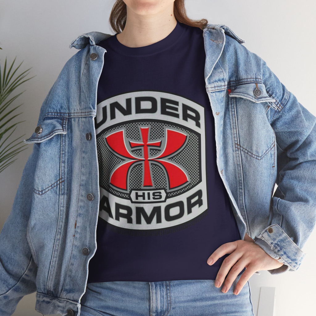 Under HIS Armor Christian T-Shirt — Faith-Inspired Under Armour Style Printify