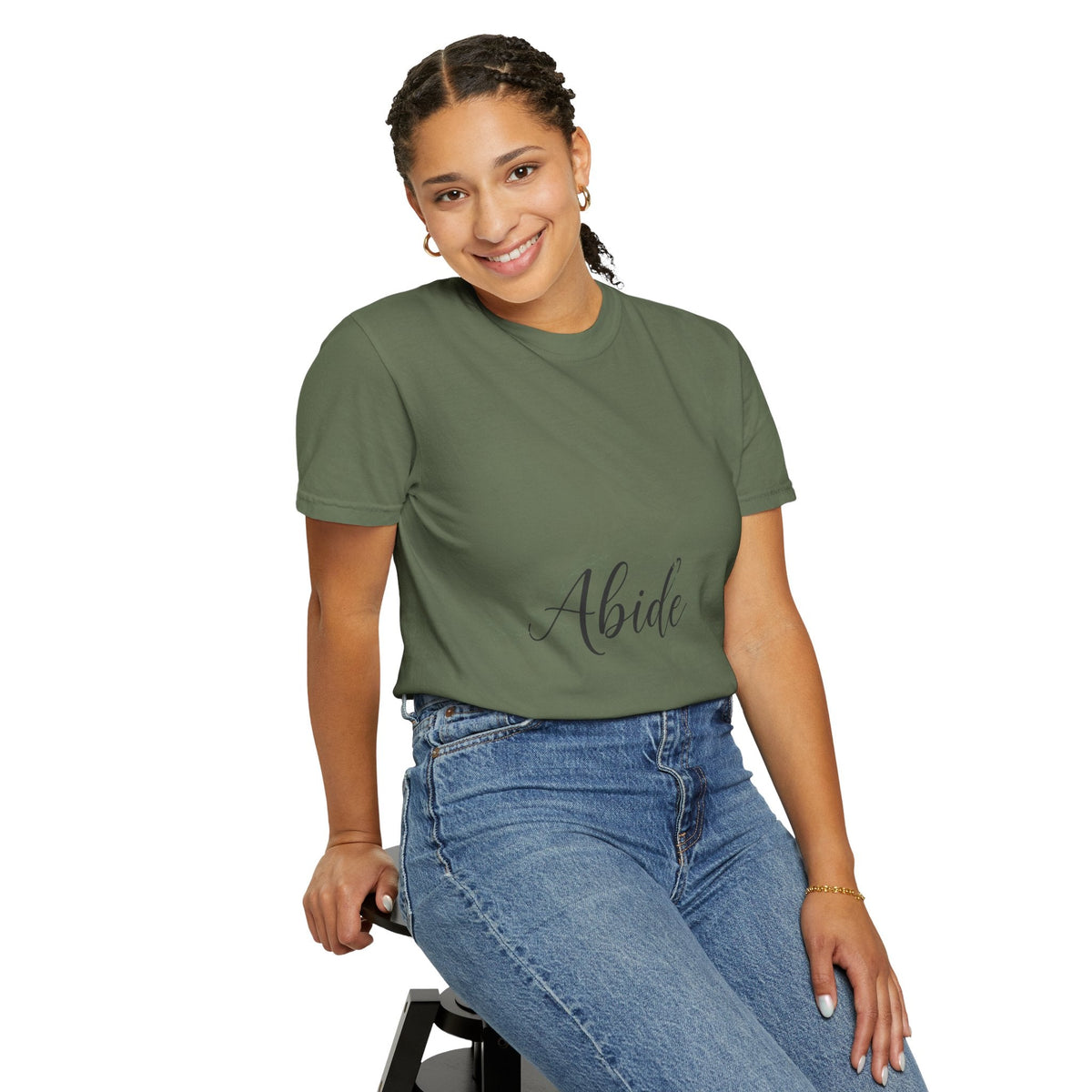 Abide in the Lord T-Shirt – Vine Design Christian Tee for Faithful Hearts Printify