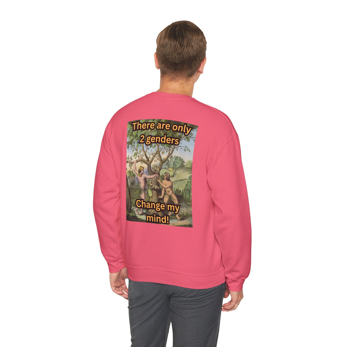 There Are Only 2 Genders Sweatshirt – Adam & Eve Cross Christian Hoodie for Bold Truth Printify