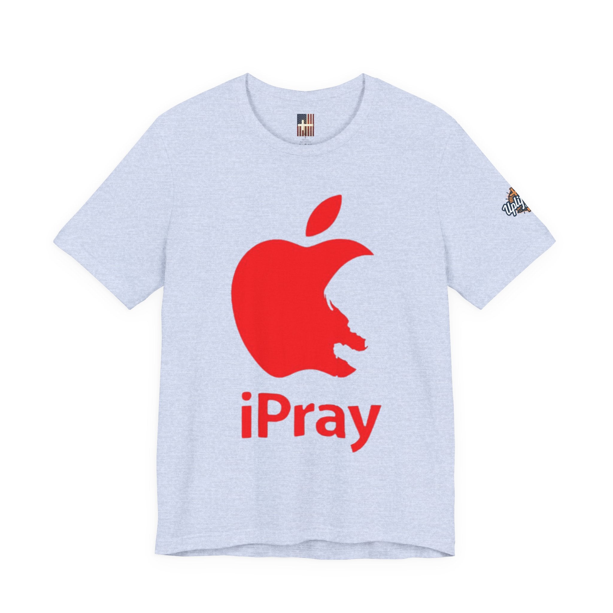 iPray Red Apple Christian T-Shirt — Faith Graphic Tee Printify