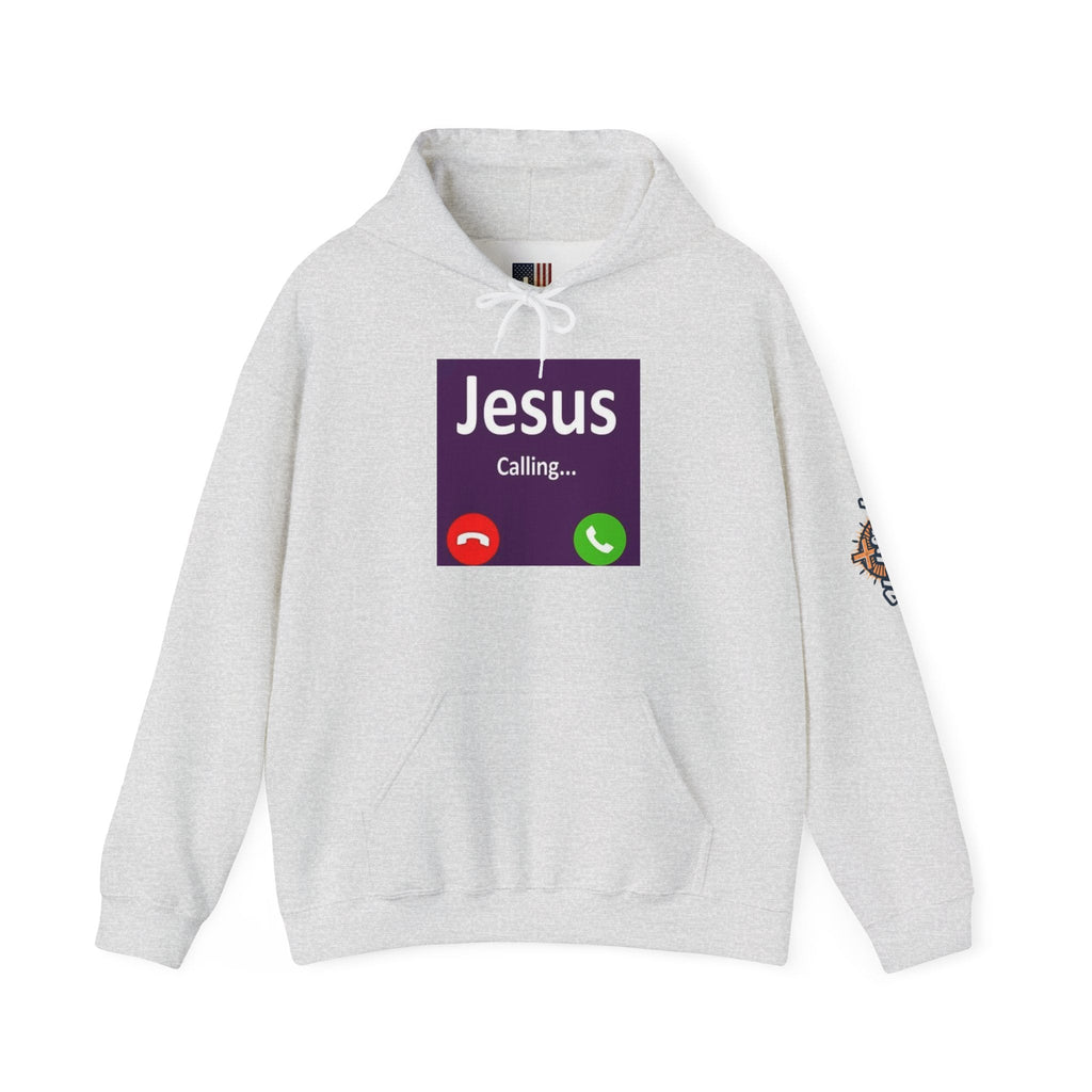 Jesus Calling Hoodie – Funny Cell Phone Screen Christian Sweatshirt for Divine Connection & Faith Humor Printify