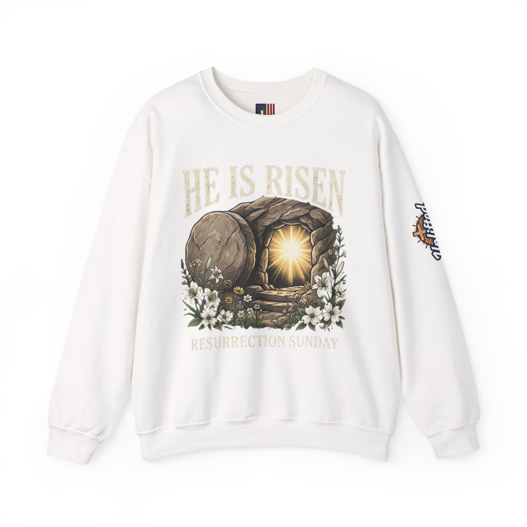 He Is Risen Sweatshirt — Jesus Christ Resurrection Easter Sweatshirt Printify