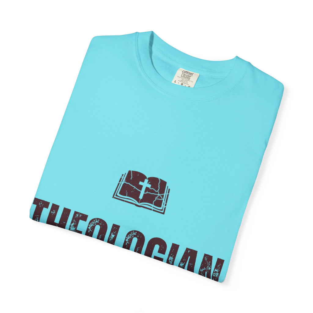 Theologian in Training T-Shirt – Open Bible & Cross Christian Tee for Faithful Learners Printify