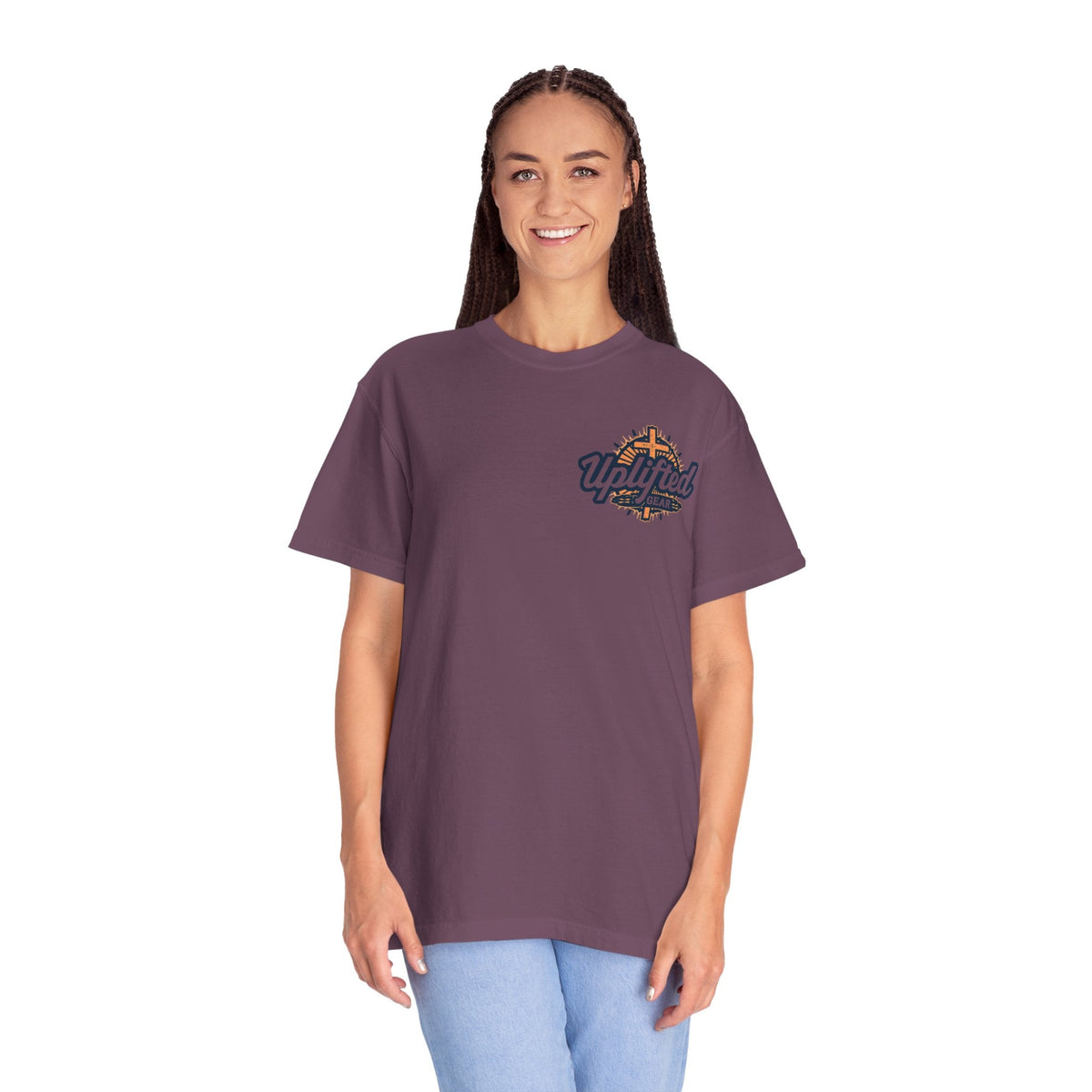 Jesus Saves T-shirt – Radiant Cross & Rays of Light Christian T-shirt for Eternal Hope & Faith Printify
