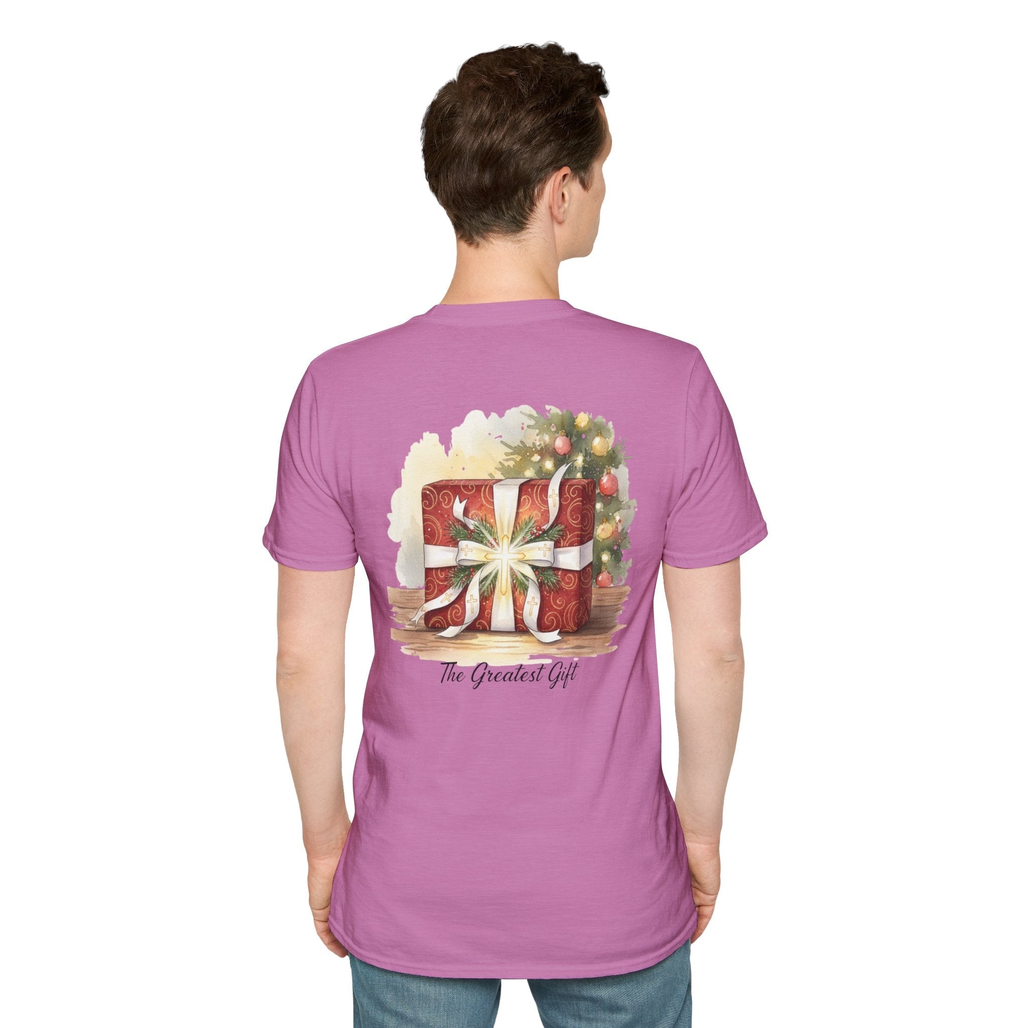 The Greatest Gift T-shirt – Cross Bow Present Christian T-shirt for Christmas Salvation & Eternal Faith Printify