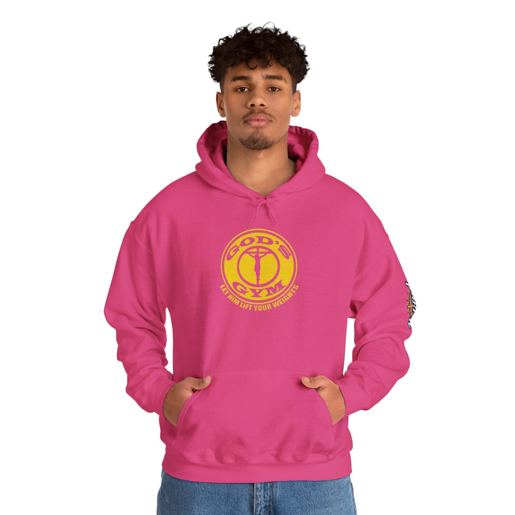 God's Gym Hoodie — "Let Him Lift Your Weights" Christian Fitness Hoodie Printify