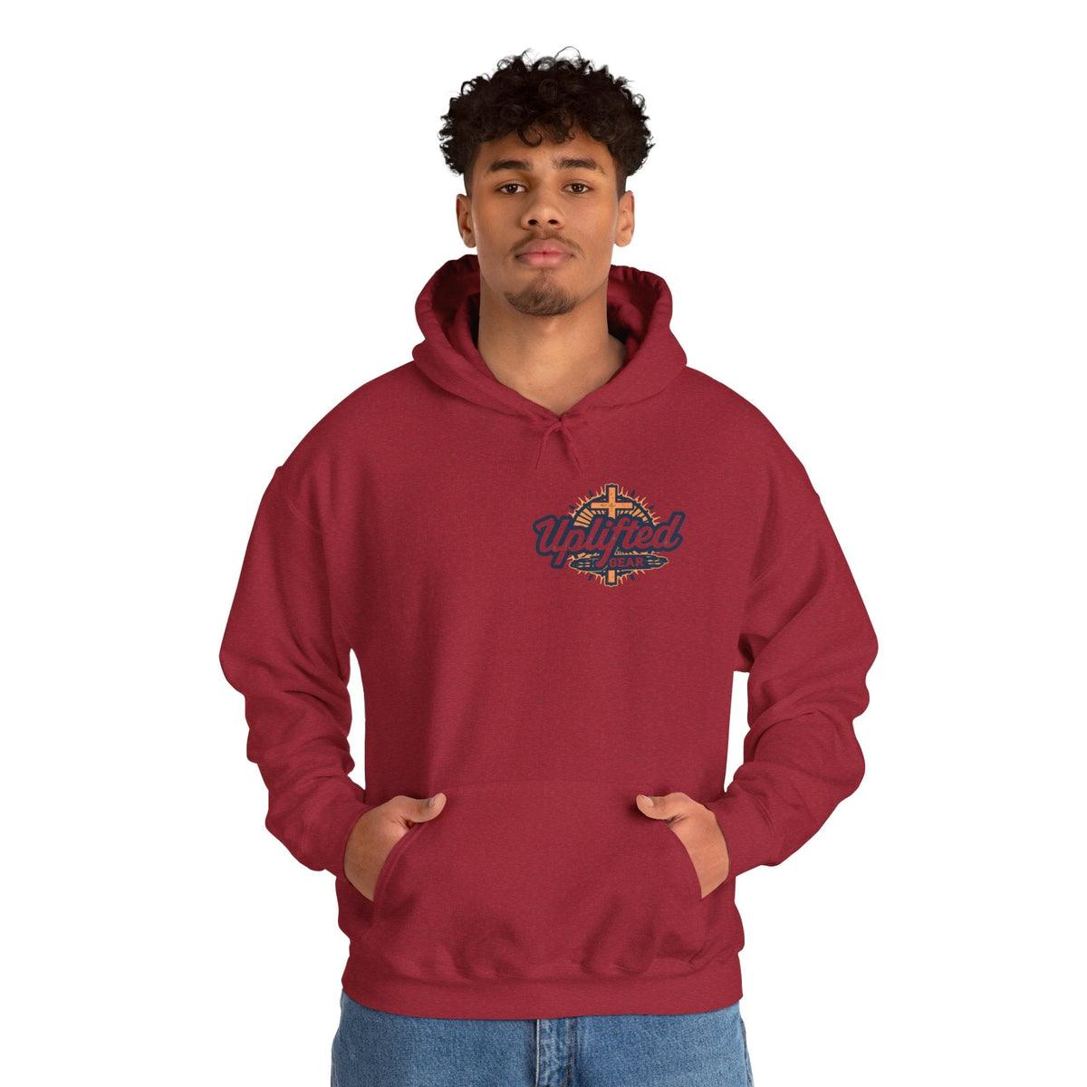 Walk by Faith Hoodie – Cross & Footprints Christian Hoodie for Cozy Inspiration Printify