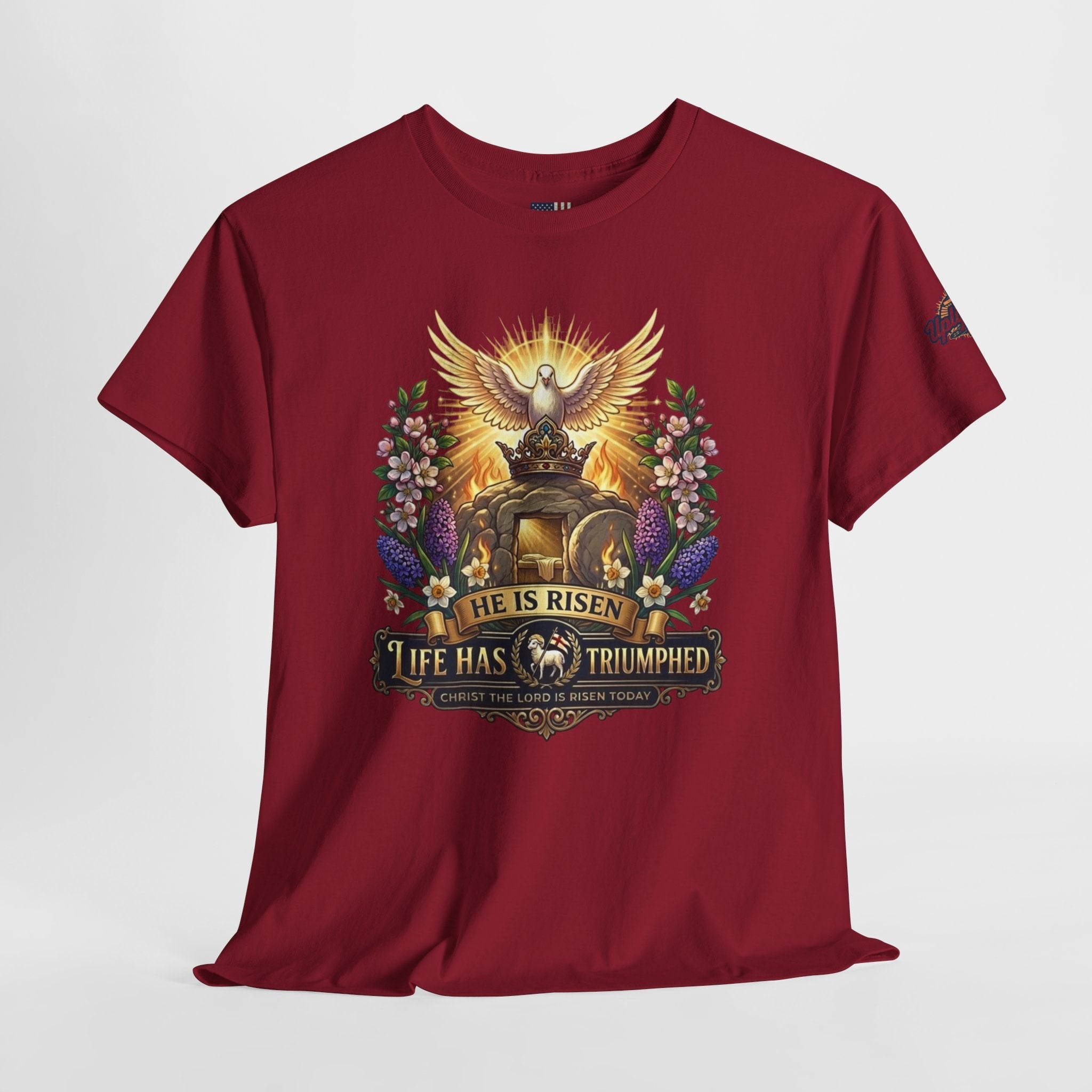 He Is Risen "Life Has Triumphed" T-Shirt — Easter Resurrection Christian Tee Printify
