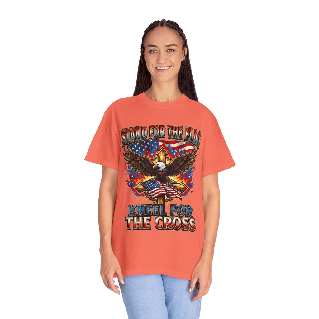 Stand for the Flag Kneel for the Cross T-shirt | Patriotic Eagle T-shirt Printify