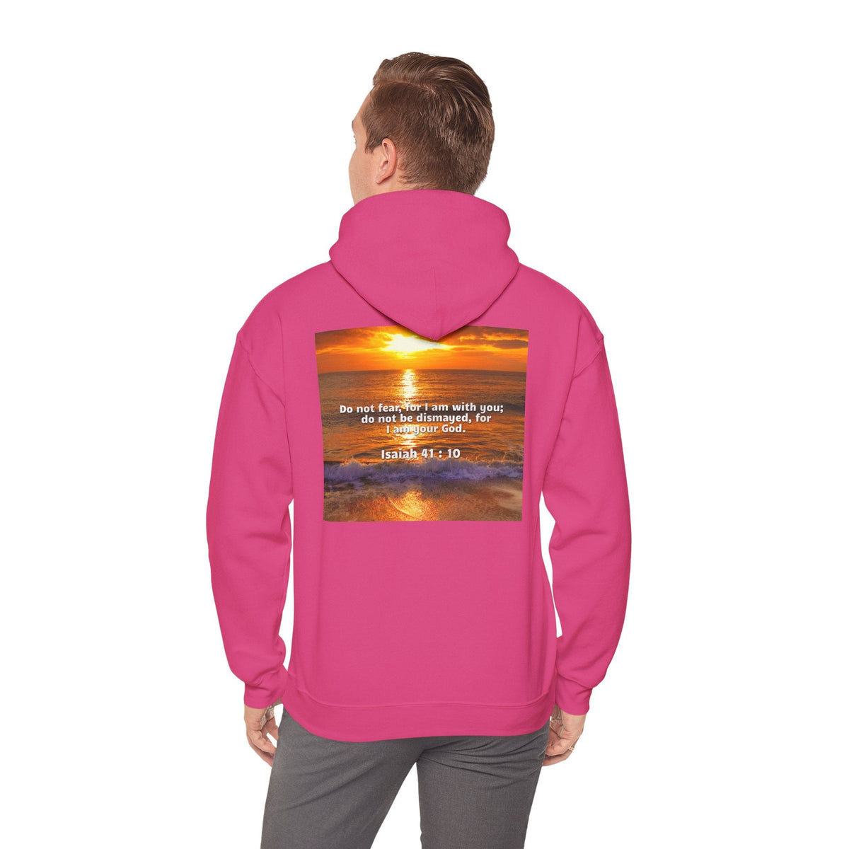 Bible Verse Unisex Heavy Blend™ Hooded Sweatshirt - Isaiah 41 : 10 Printify