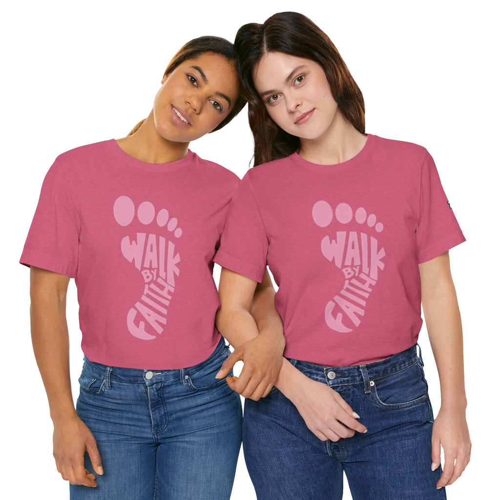 Walk By Faith Footprint T-Shirt Printify