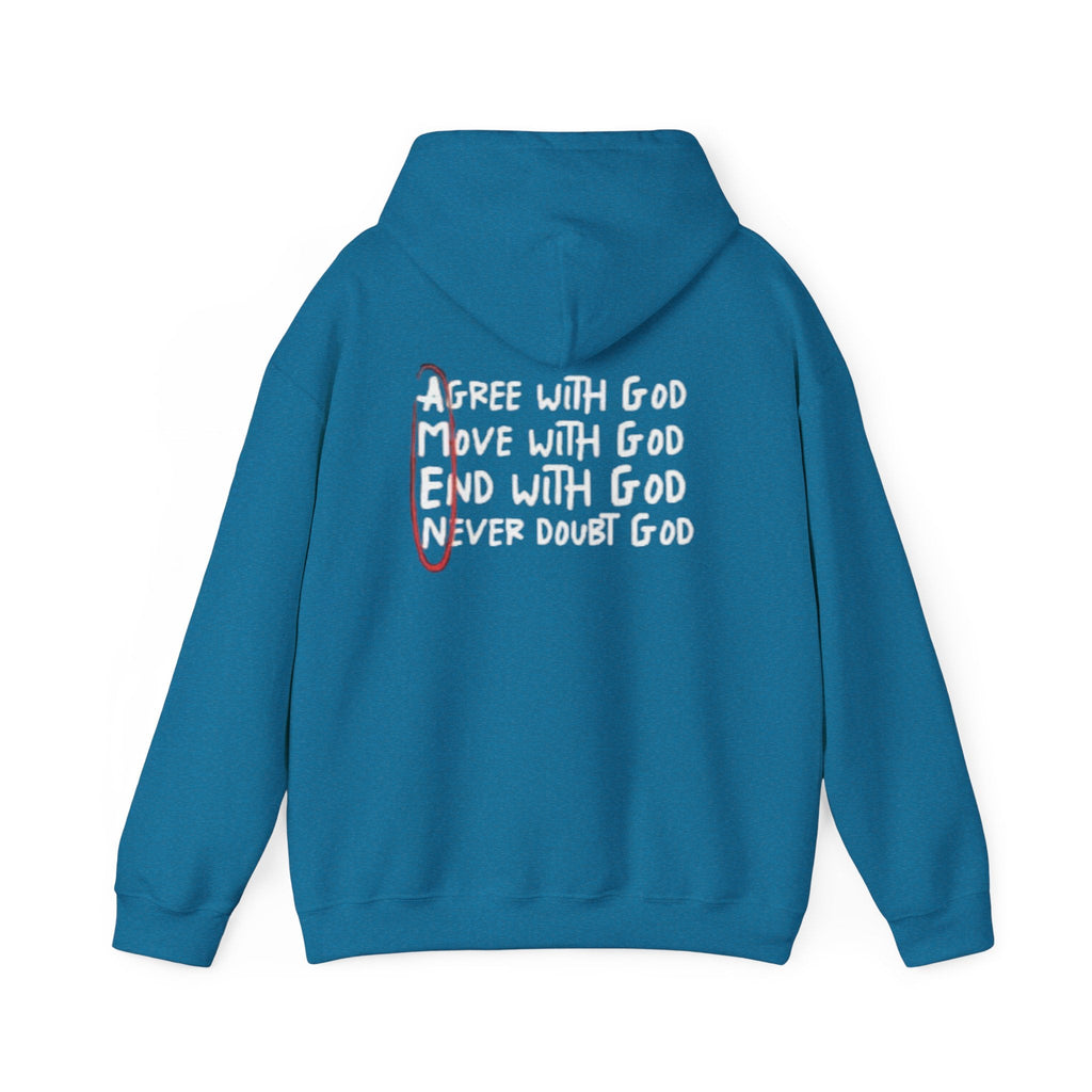 AMEN Acronym Hoodie – Agree with God Move with God End with God Never Doubt God Christian Sweatshirt for Unwavering Faith Printify