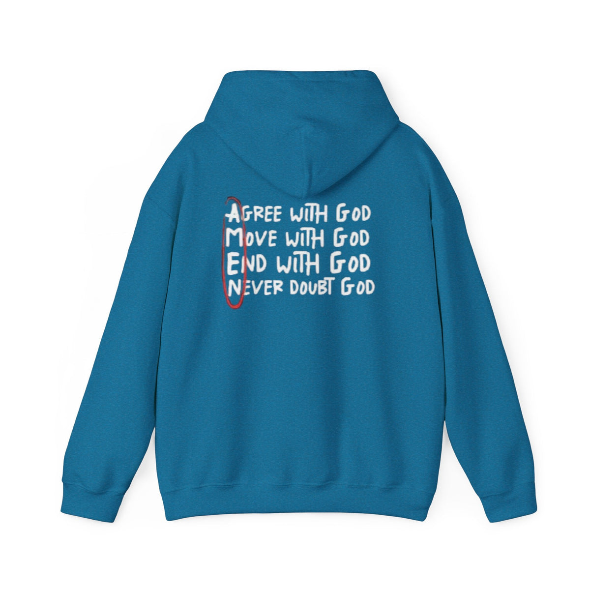 AMEN Acronym Hoodie – Agree with God Move with God End with God Never Doubt God Christian Sweatshirt for Unwavering Faith Printify