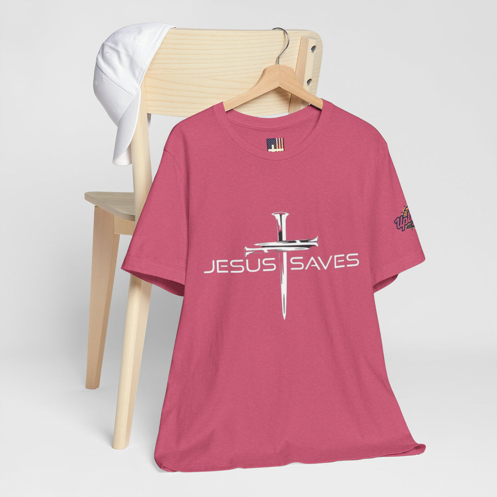 Copy of Jesus Saves T-shirt – 3 Nails Crucifix Cross Christian T-shirt for Redemption Faith & Bold Salvation