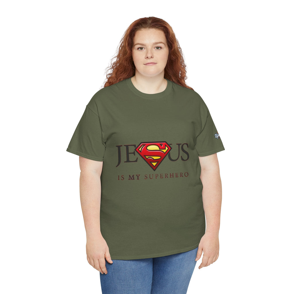 Jesus Is My Superhero T-Shirt — Faith-Based Superman-Inspired Tee Printify