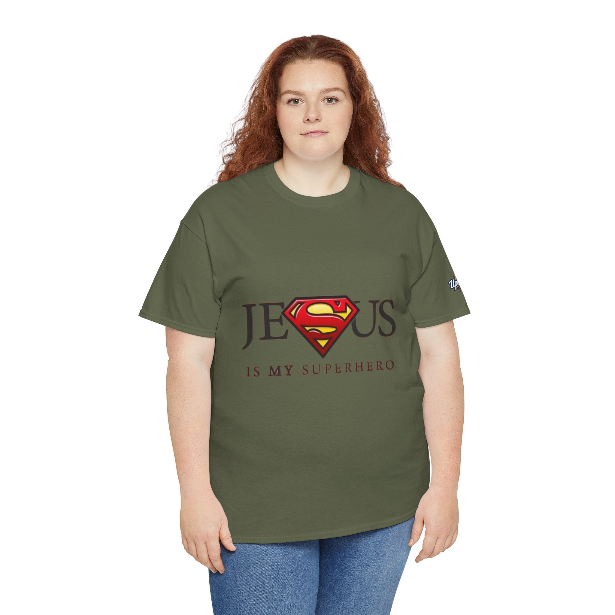 Jesus Is My Superhero T-Shirt — Faith-Based Superman-Inspired Tee Printify
