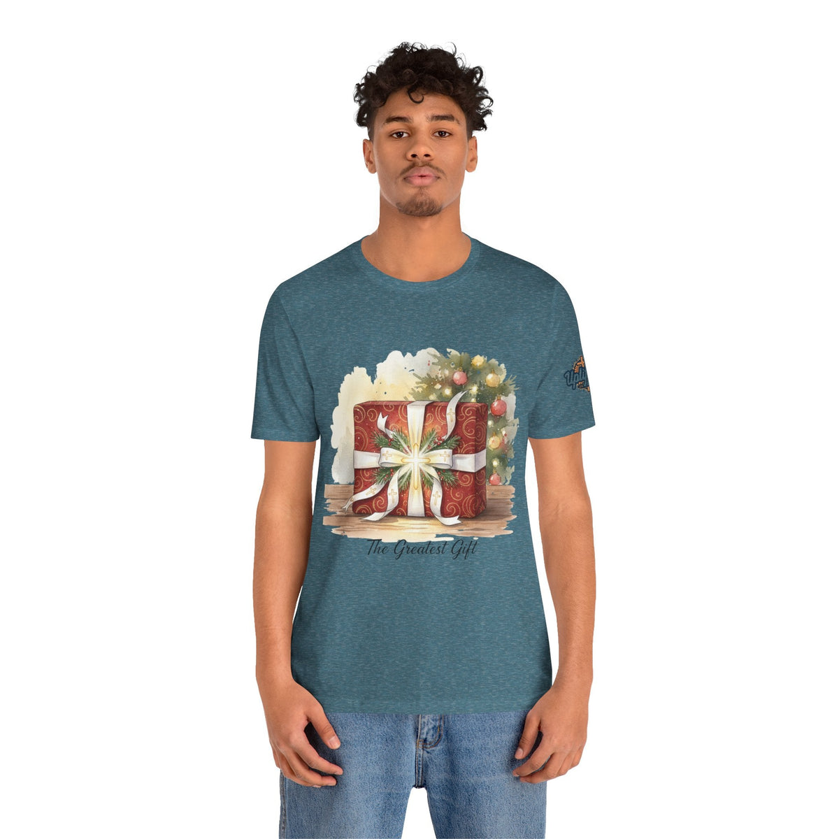 The Greatest Gift T-shirt – Cross Bow Present Christian T-shirt for Christmas Salvation & Eternal Faith Printify