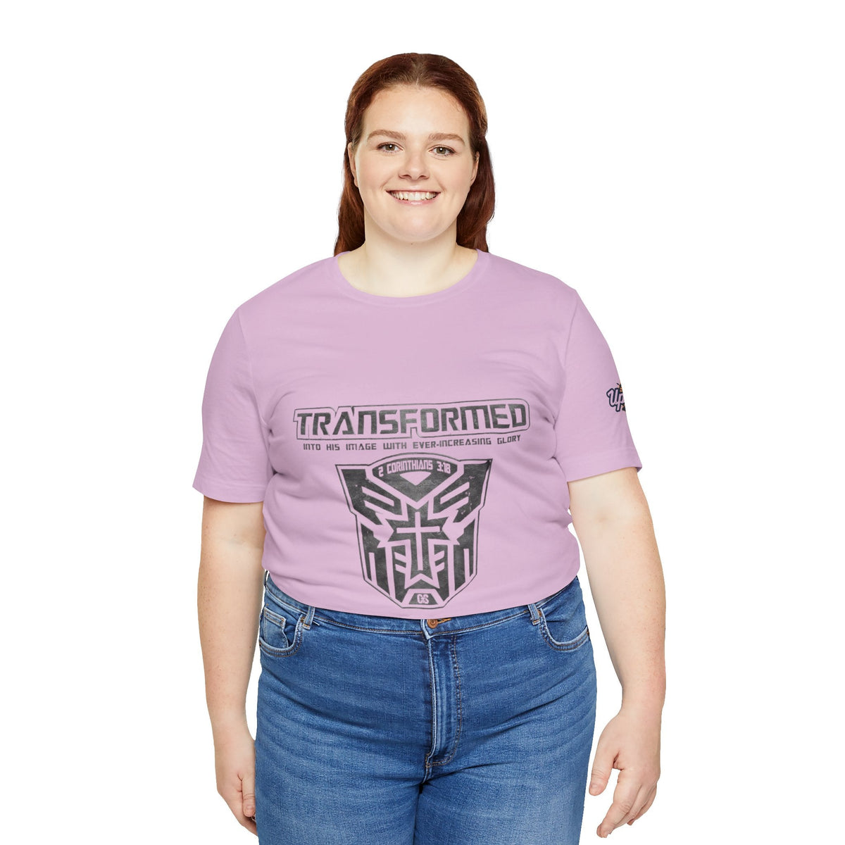 Transformer Logo Christian T-shirt | 2 Corinthians 3:18 Bible Verse T-shirt Printify