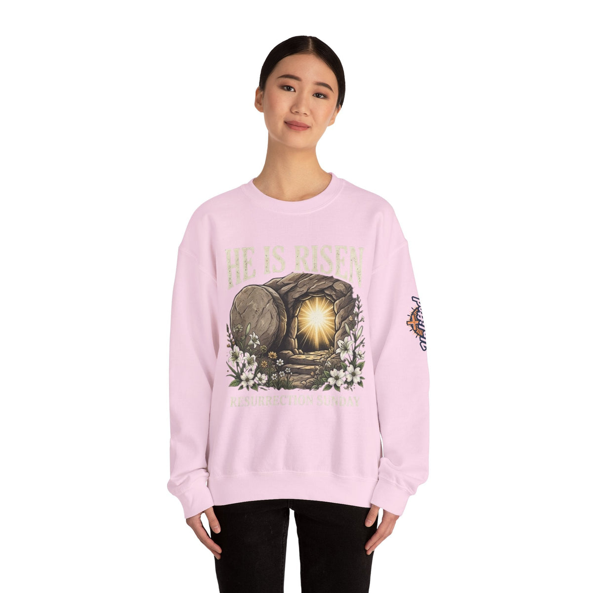 He Is Risen Sweatshirt — Jesus Christ Resurrection Easter Sweatshirt Printify