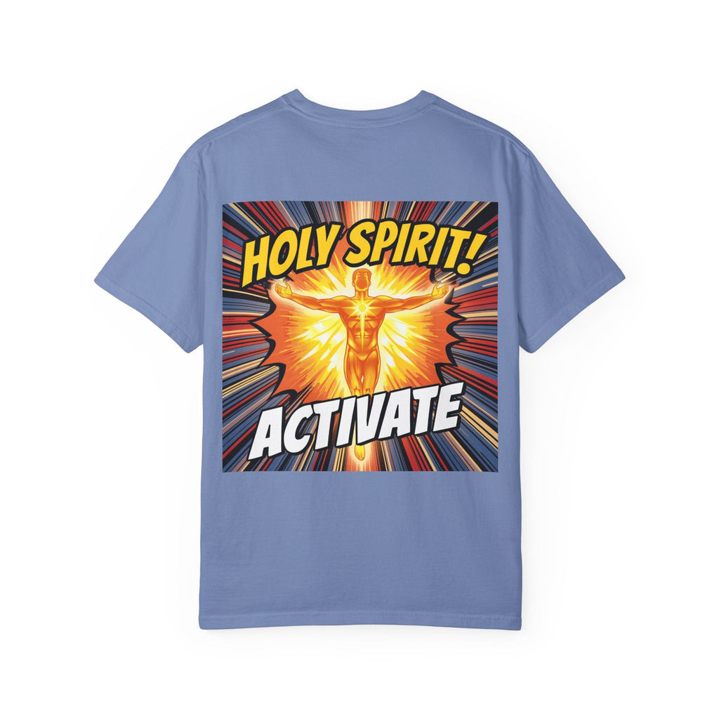 Holy Spirit Activate T-shirt – Superhero Christian T-shirt with Vibrant Power-Up Design for Faith-Fueled Boldness Printify