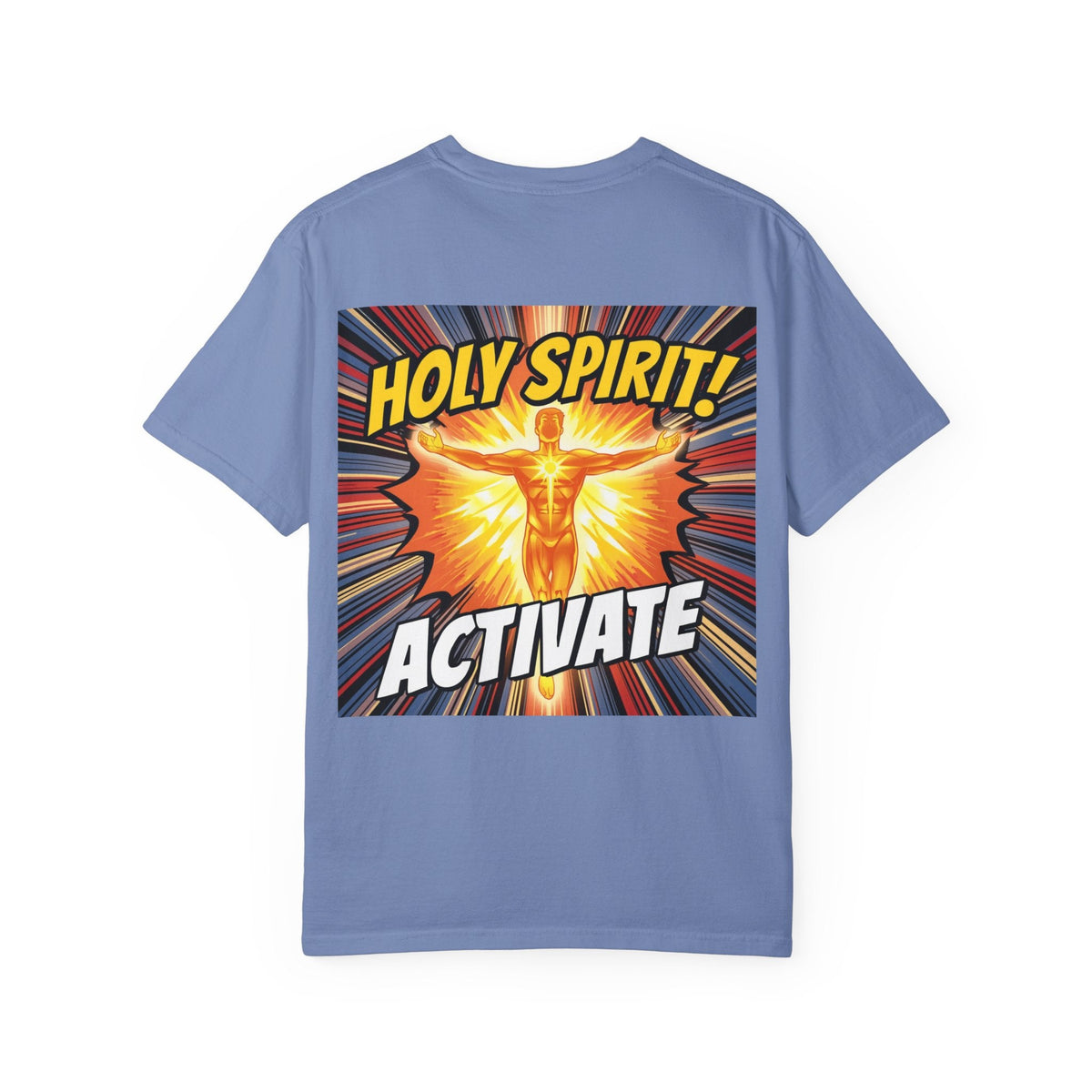 Holy Spirit Activate T-shirt – Superhero Christian T-shirt with Vibrant Power-Up Design for Faith-Fueled Boldness Printify