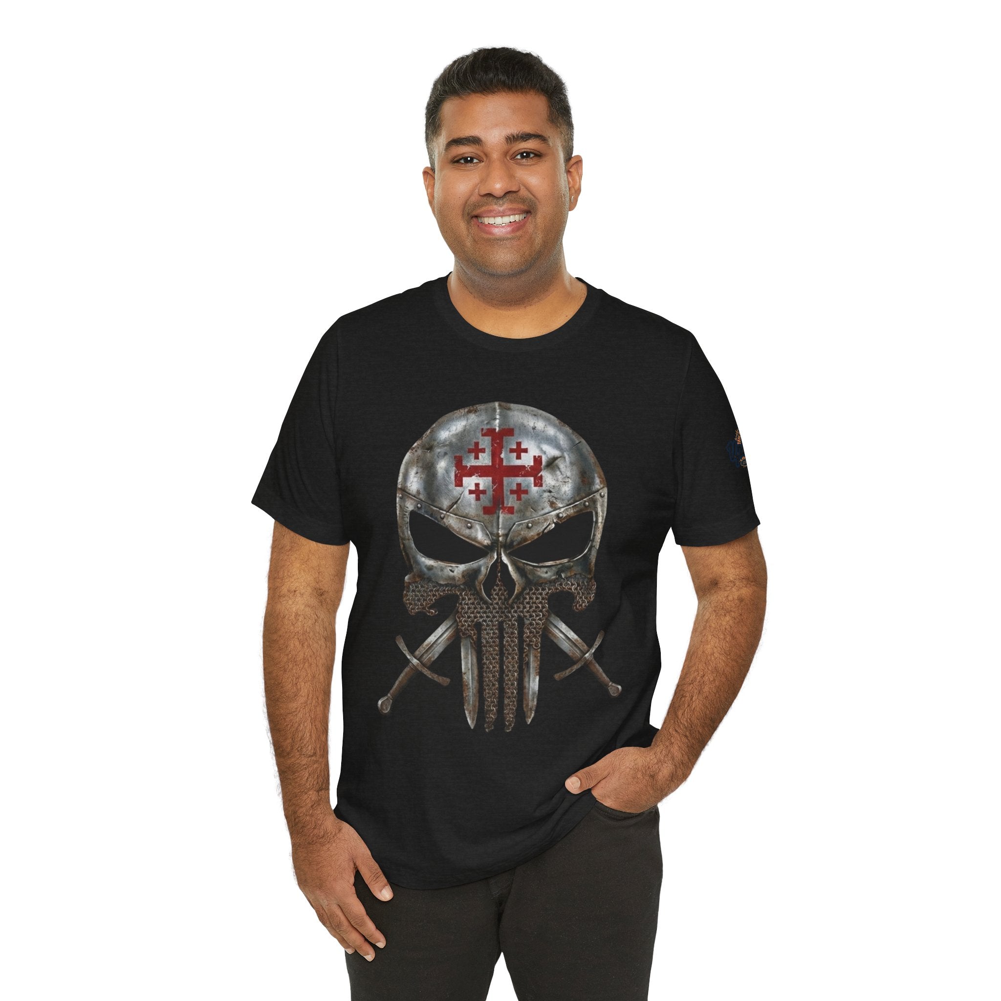 Crusader Knight Christian Skull T-shirt - Warrior Armor of God T-shirt Printify