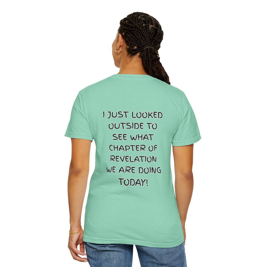 What Chapter of Revelation T-shirt – I Looked Outside My Window Christian T-shirt for End Times Humor & Faith Printify