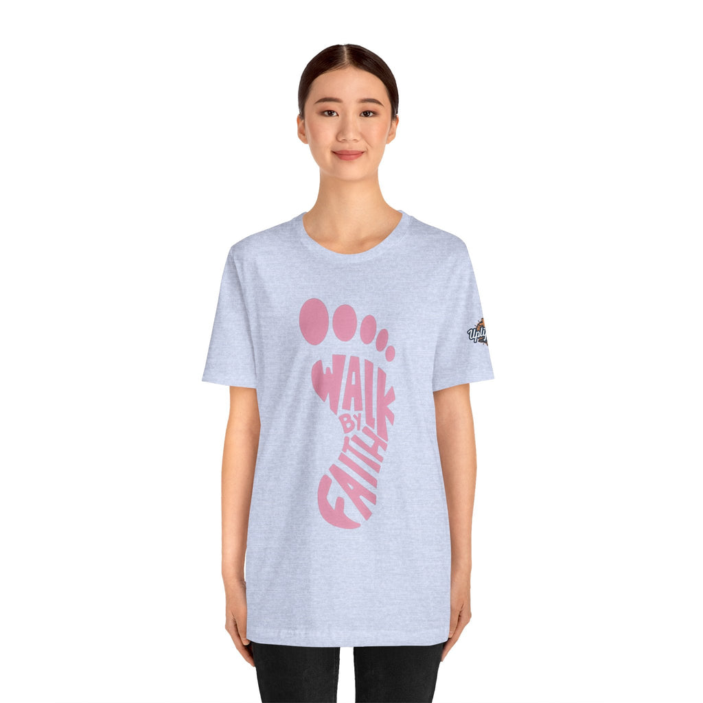 Walk By Faith Footprint T-Shirt Printify