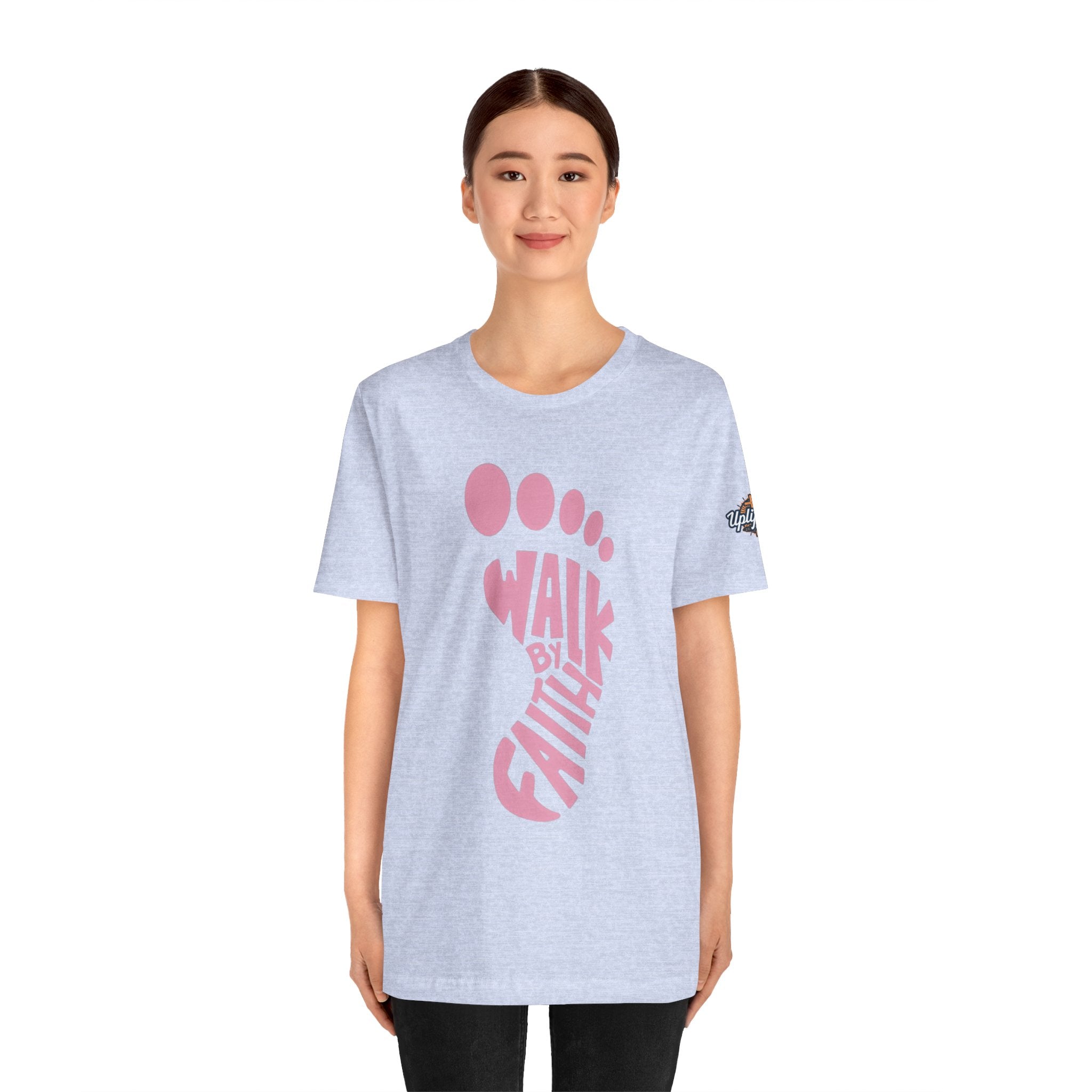 Walk By Faith Footprint T-Shirt Printify