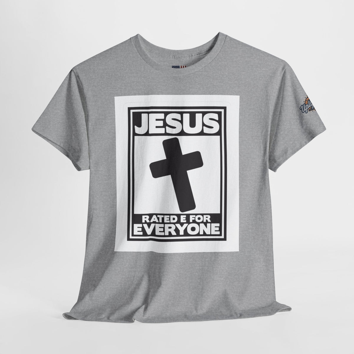 Jesus, Rated E for Everyone T-shirt - Gamer Faith T-shirt - Christian Video Game Parody Printify