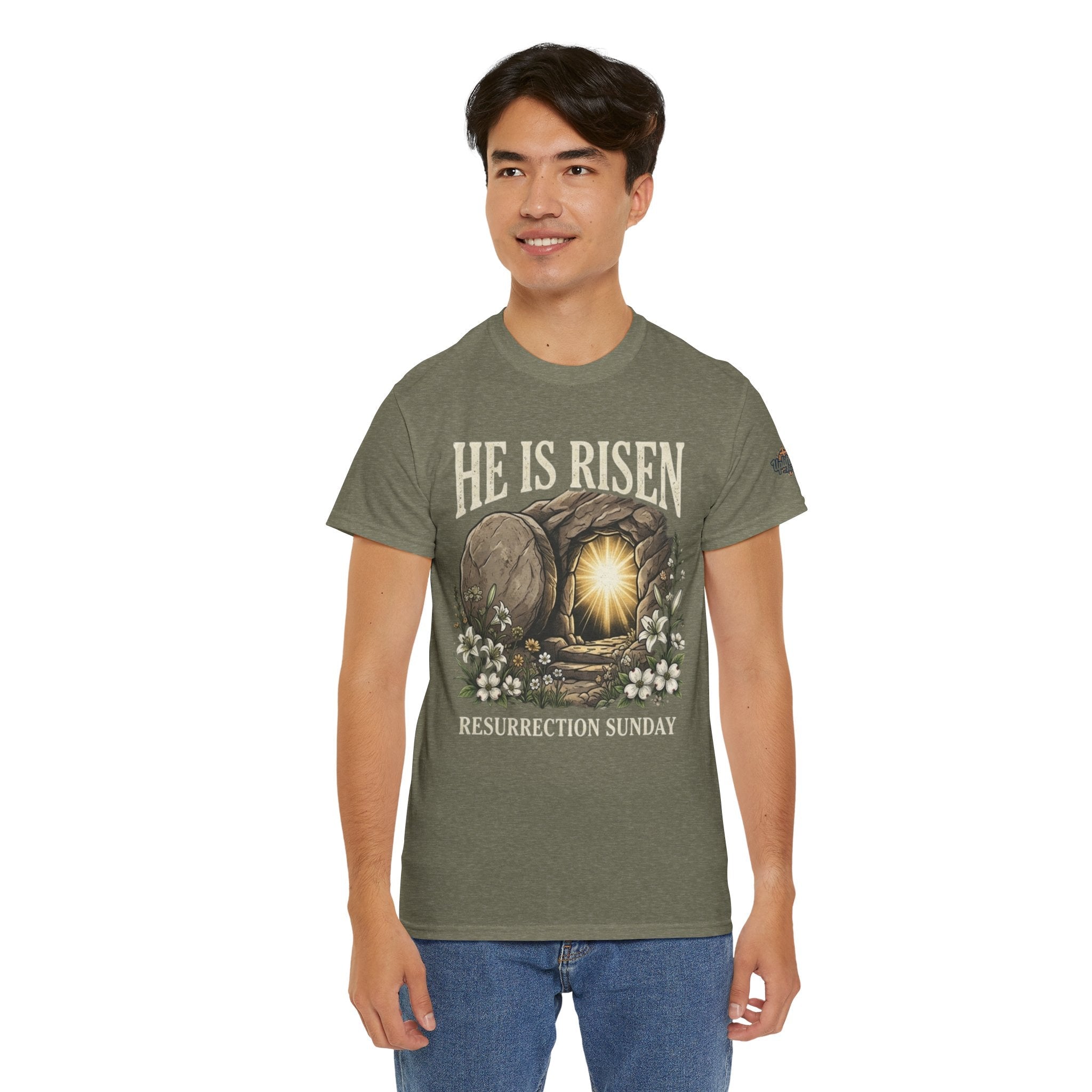 He Is Risen T-Shirt — Jesus Christ Resurrection Easter Tee Printify