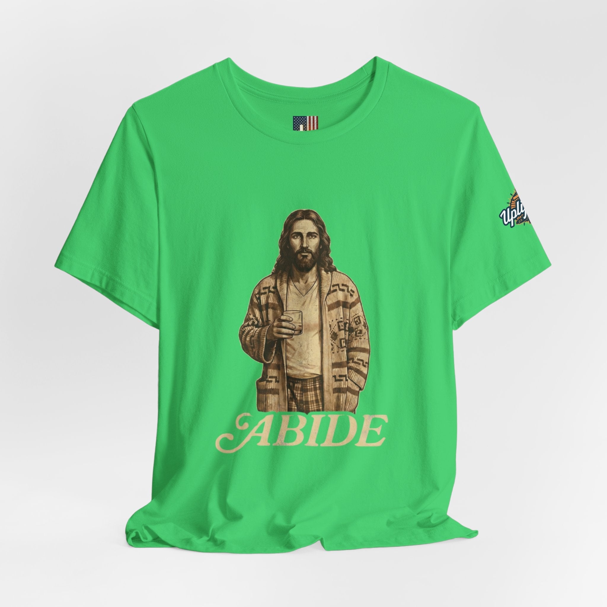 Abide Vintage Jesus Tee — "The Dude" Graphic Christian T-Shirt Printify