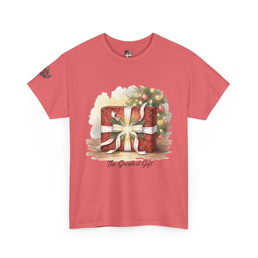 The Greatest Gift T-shirt – Cross Bow Present Christian T-shirt for Christmas Salvation & Eternal Faith Printify
