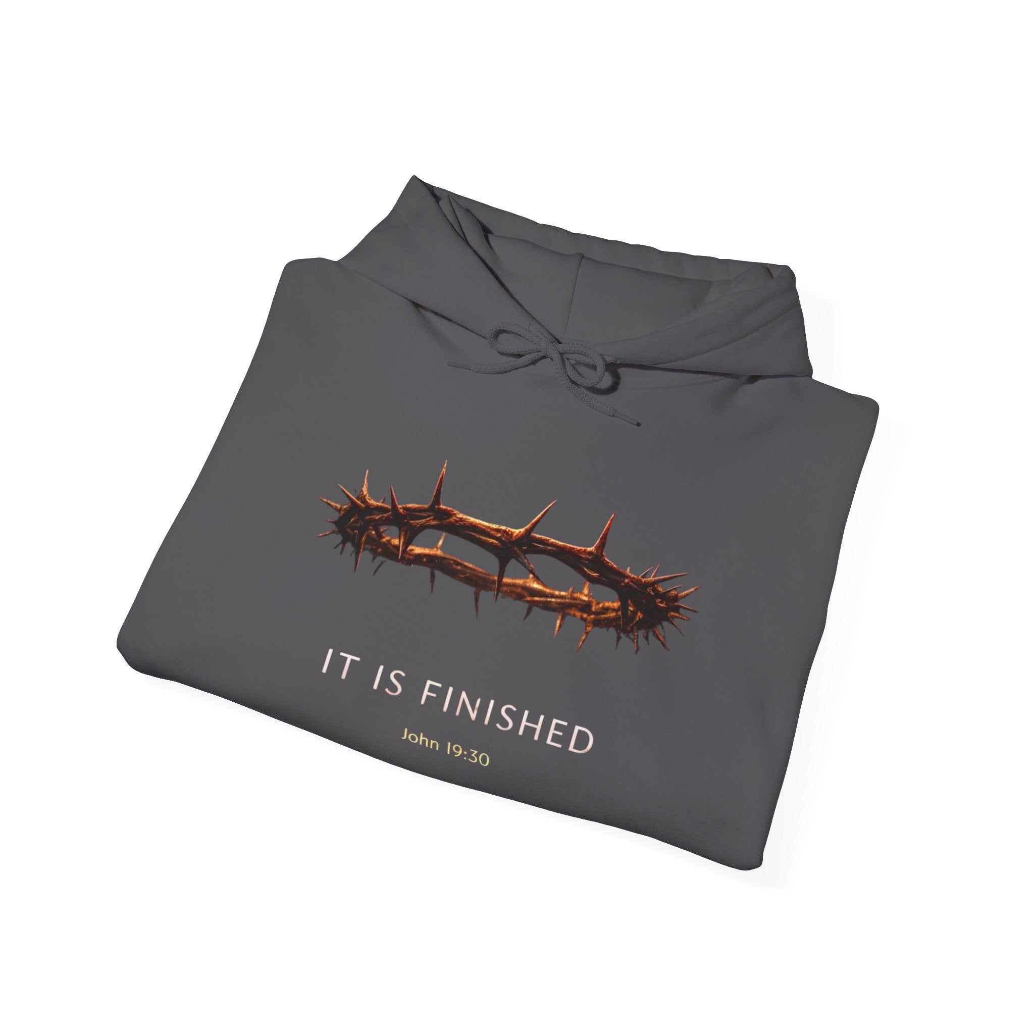 It Is Finished Crown of Thorns Hoodie — Christian John 19:30 Faith Hoodie Printify
