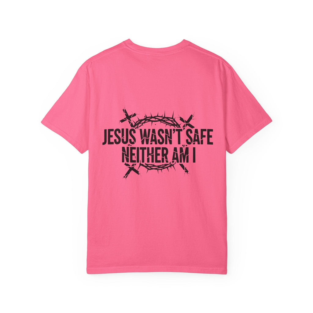 ⚡ Jesus Wasn’t Safe – Neither Am I | Bold Christian T-Shirt | Storm-Walking Faith Tee | Minimalist Black & White Design | Uplifted Gear Printify