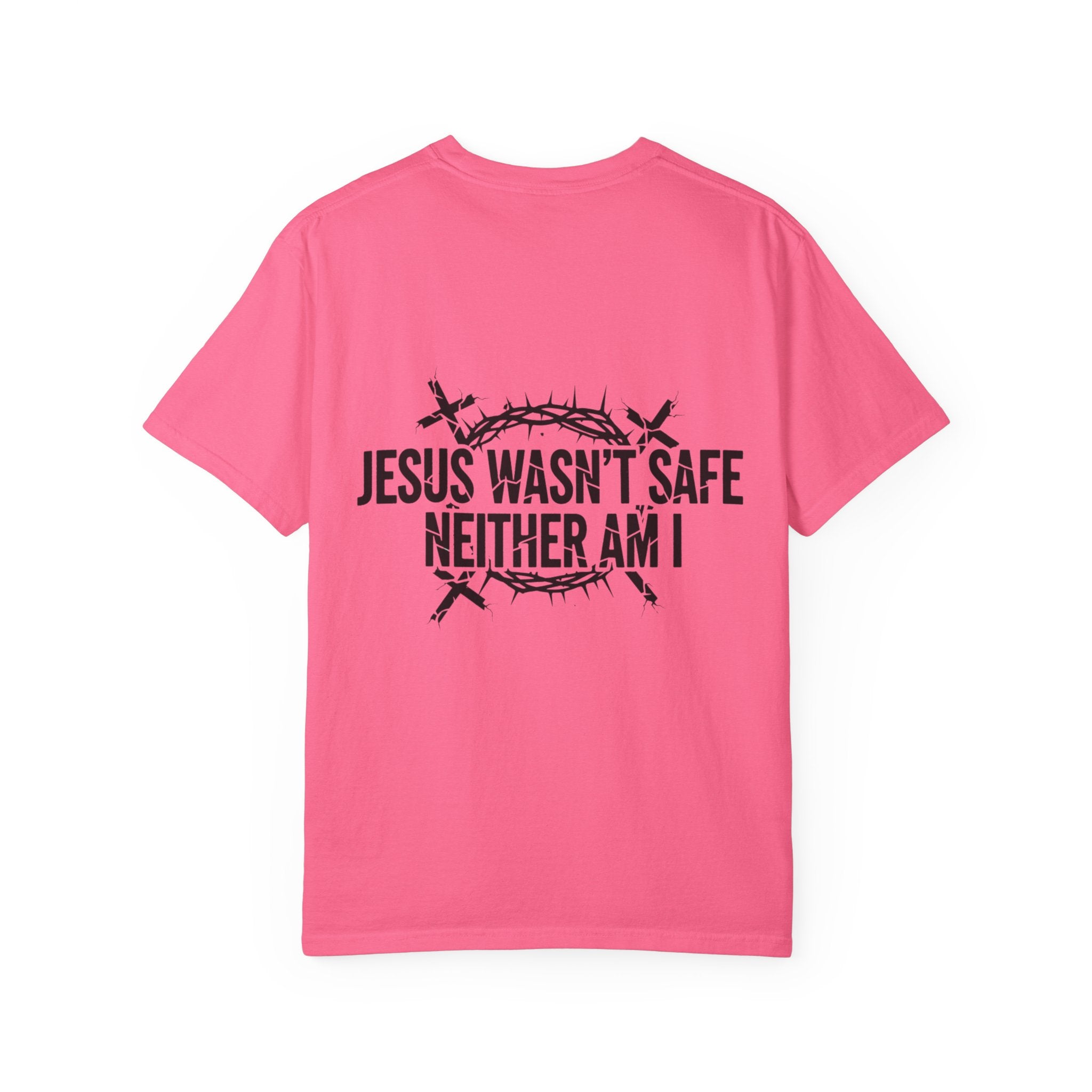 ⚡ Jesus Wasn’t Safe – Neither Am I | Bold Christian T-Shirt | Storm-Walking Faith Tee | Minimalist Black & White Design | Uplifted Gear Printify