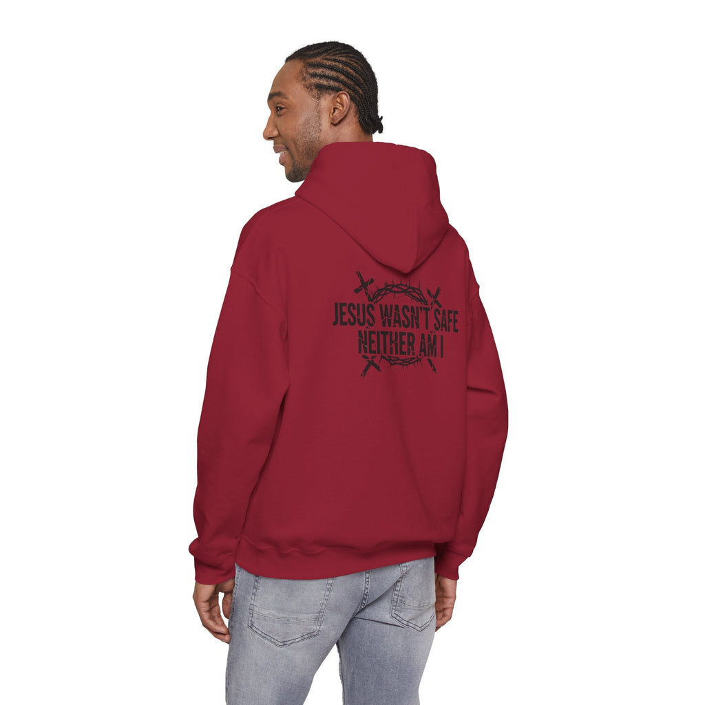 ⚡ Jesus Wasn’t Safe – Neither Am I | Bold Christian Hoodie | Storm-Walking Faith Tee | Minimalist Black & White Design | Uplifted Gear Printify