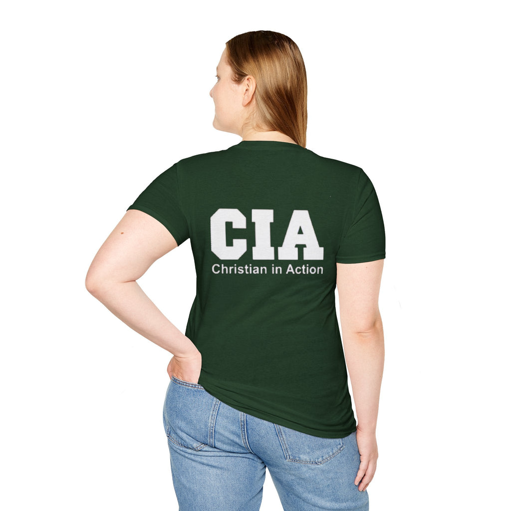 CIA Christian in Action T-shirt - Funny Faith Parody T-shirt - Mission Ready Apparel Printify