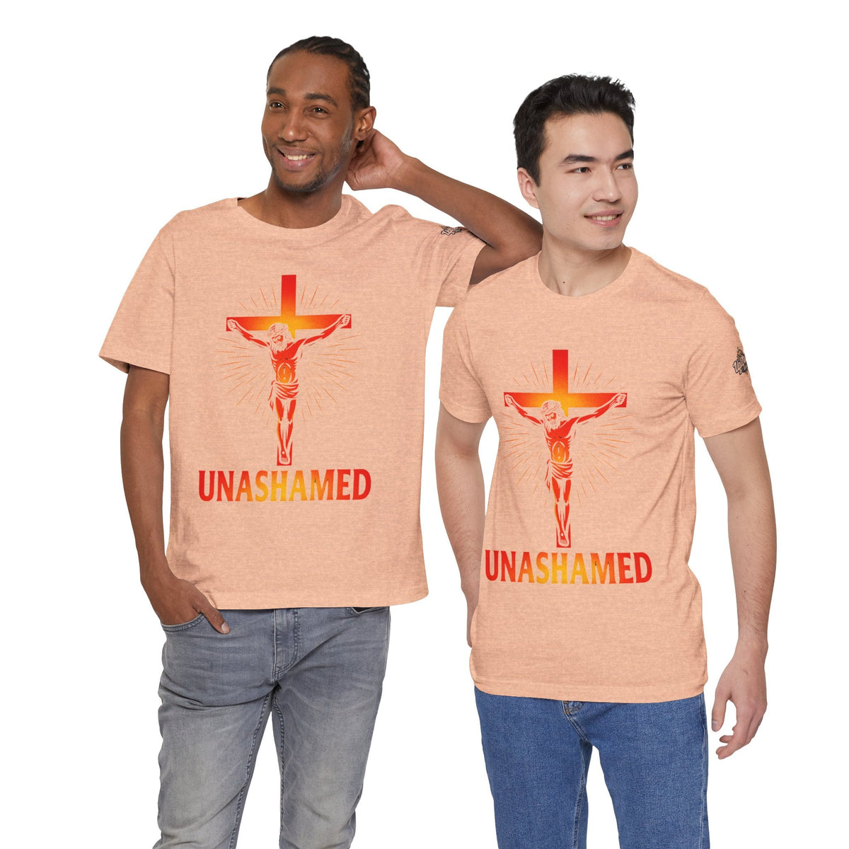 Unashamed T-shirt – Romans 1:16 Crucifixion Christian t-shirt for Bold Unwavering Faith Printify