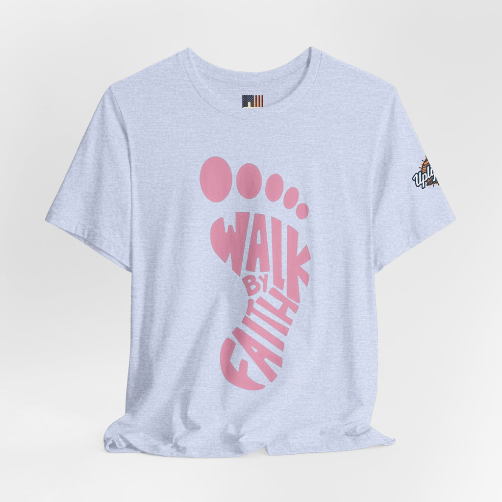 Walk By Faith Footprint T-Shirt Printify