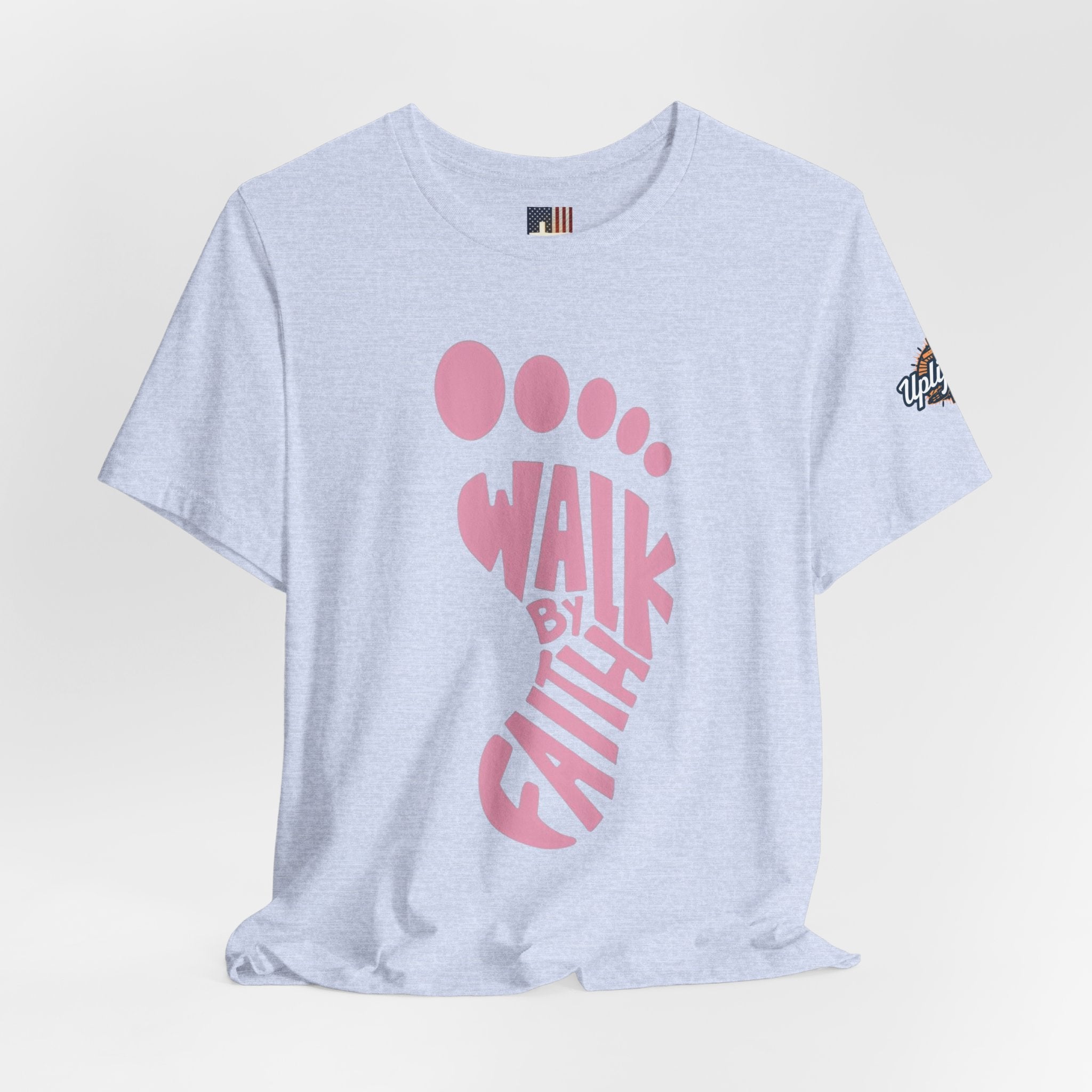 Walk By Faith Footprint T-Shirt Printify