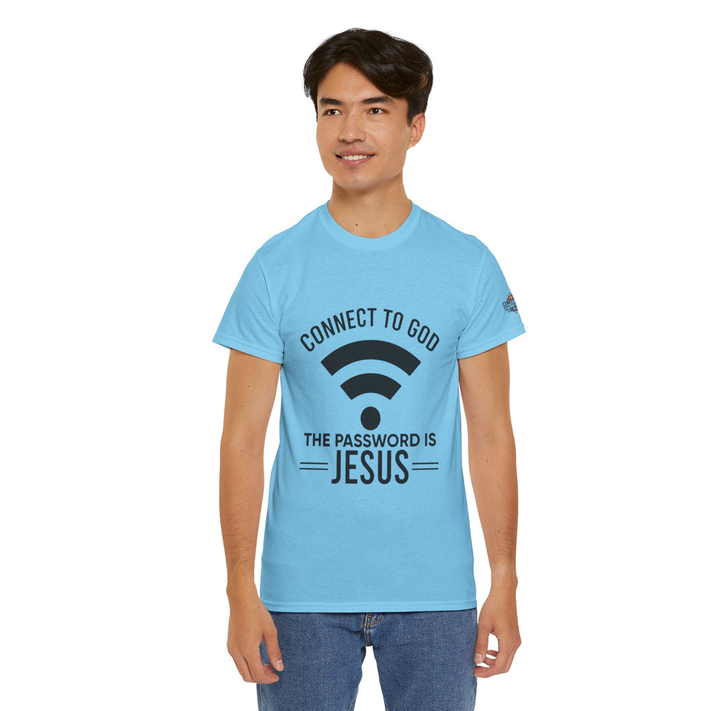 Connect to God T-shirt - WIFI Password is Jesus - Funny Christian Faith T-shirt Printify