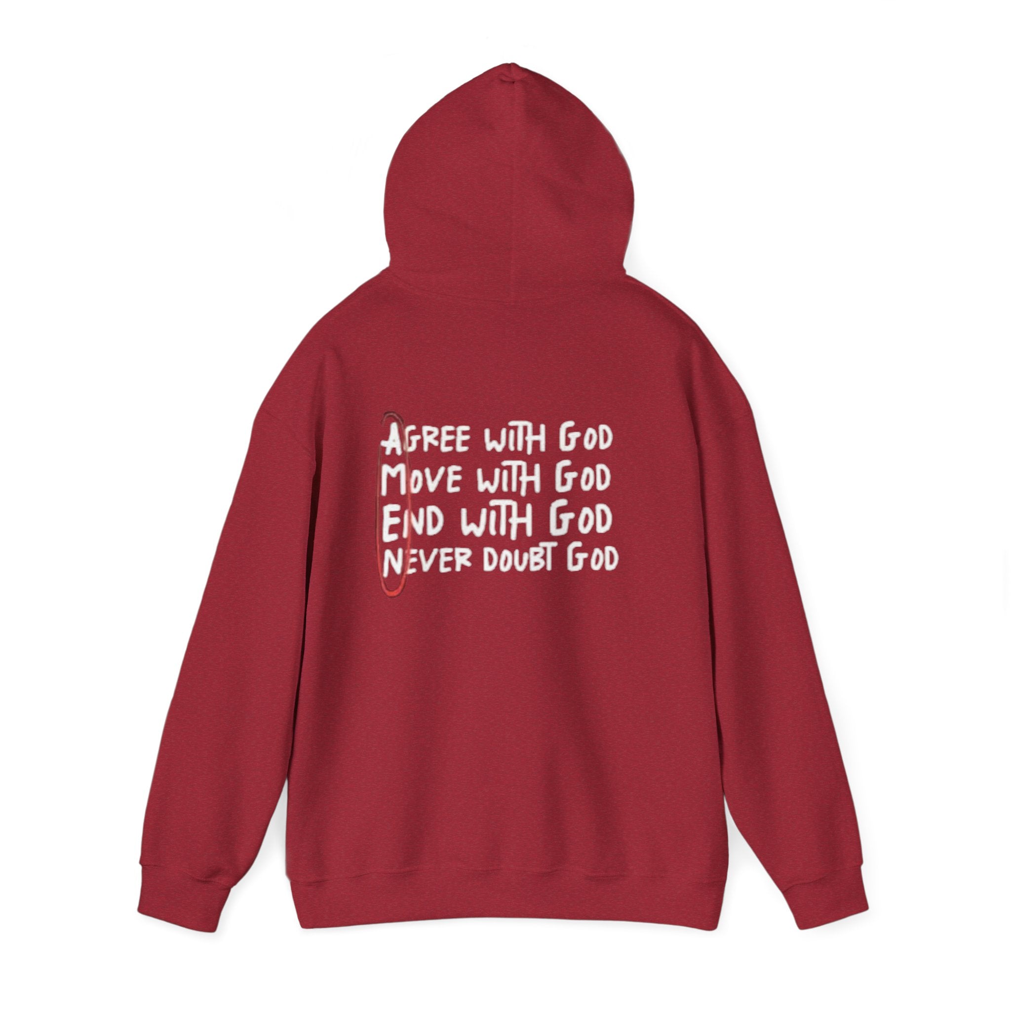 AMEN Acronym Hoodie – Agree with God Move with God End with God Never Doubt God Christian Sweatshirt for Unwavering Faith Printify