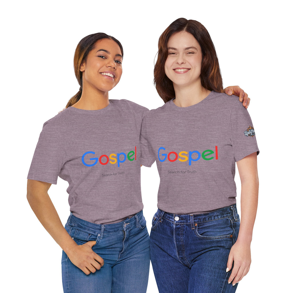 Gospel Graphic Tee — "Gospel" Colorful Logo Christian T-Shirt Printify