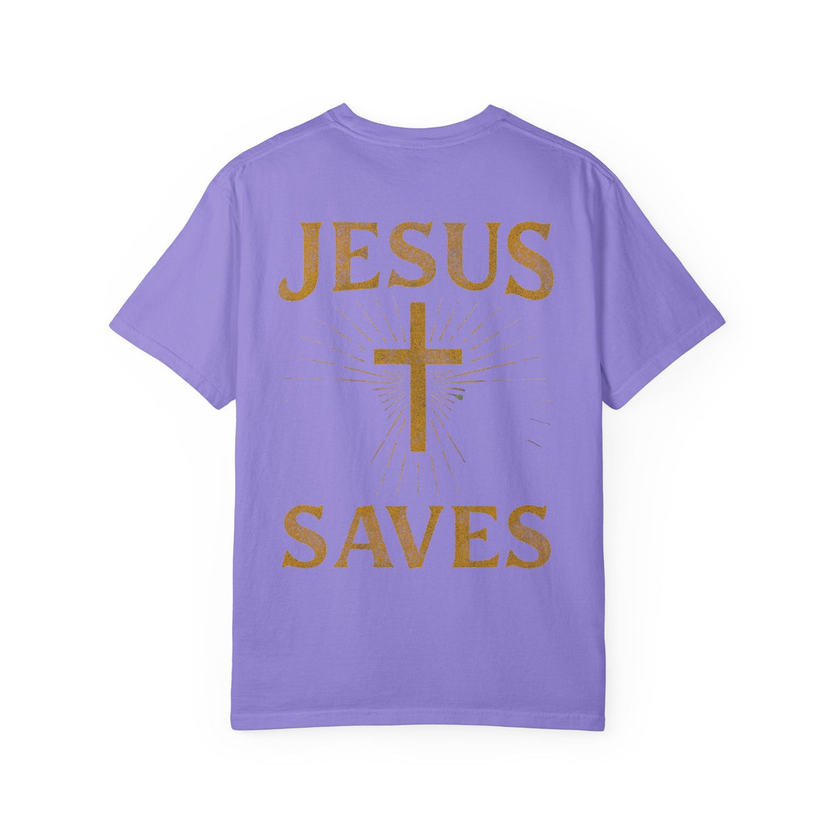 Jesus Saves T-shirt – Radiant Cross & Rays of Light Christian T-shirt for Eternal Hope & Faith Printify