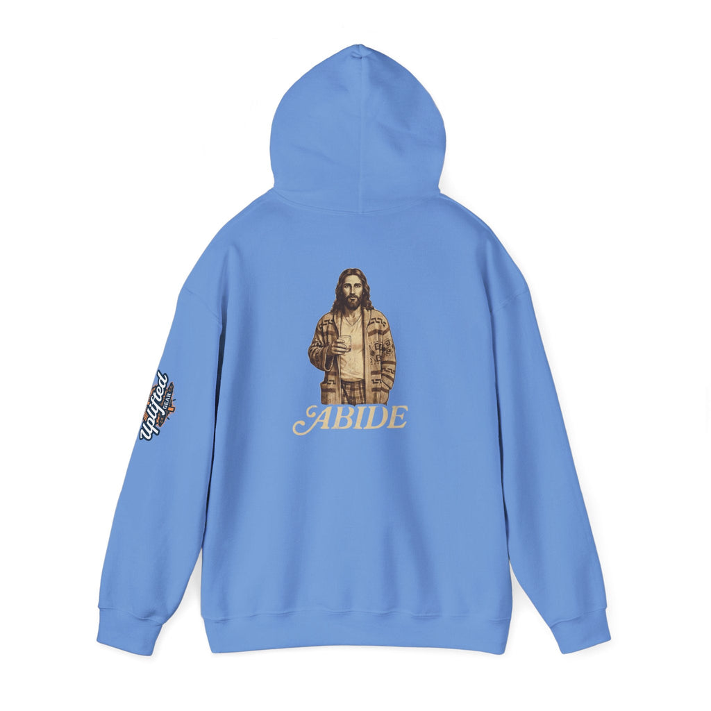 Abide Jesus Hoodie — Vintage 'The Dude' Religious Graphic Hoodie Printify