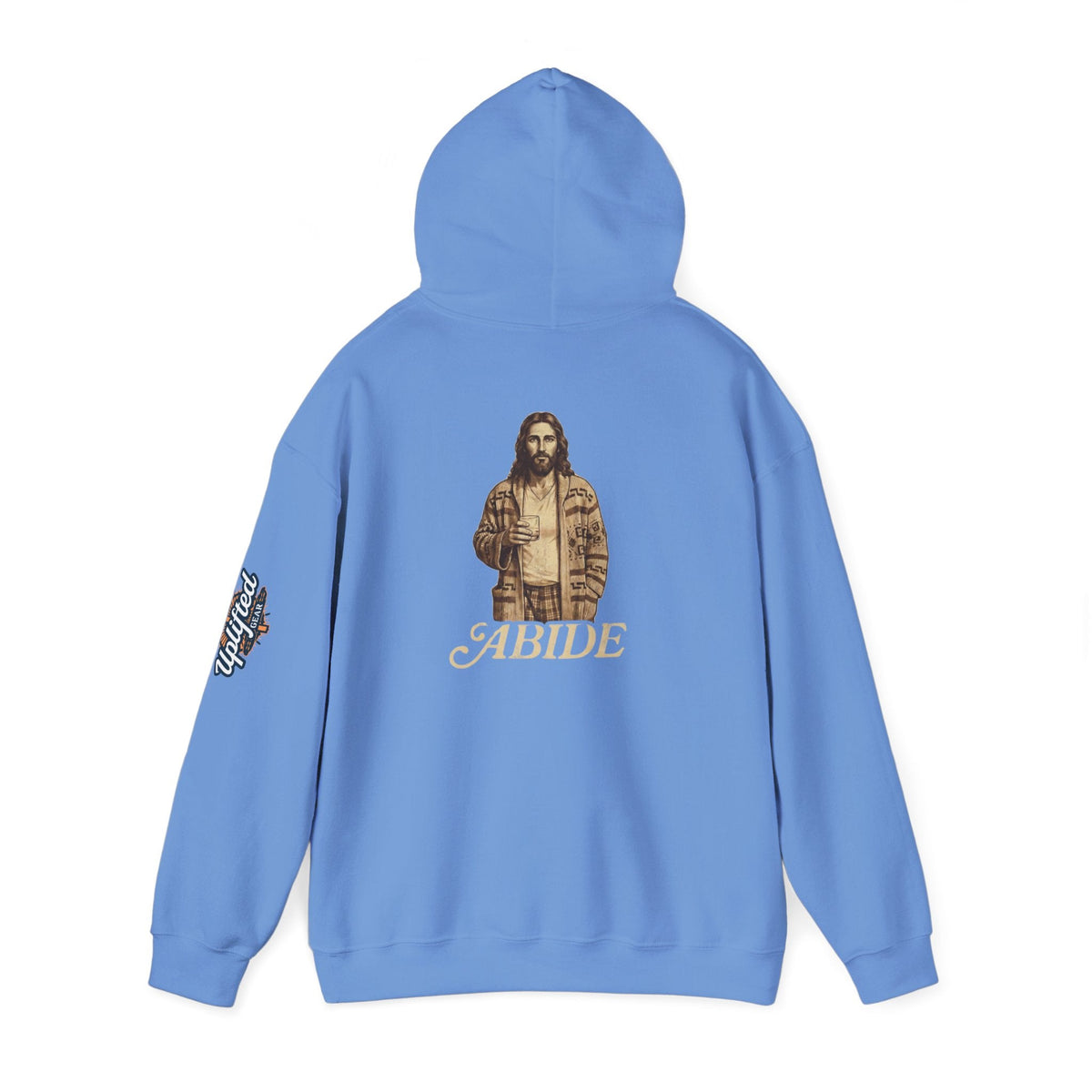 Abide Jesus Hoodie — Vintage 'The Dude' Religious Graphic Hoodie Printify