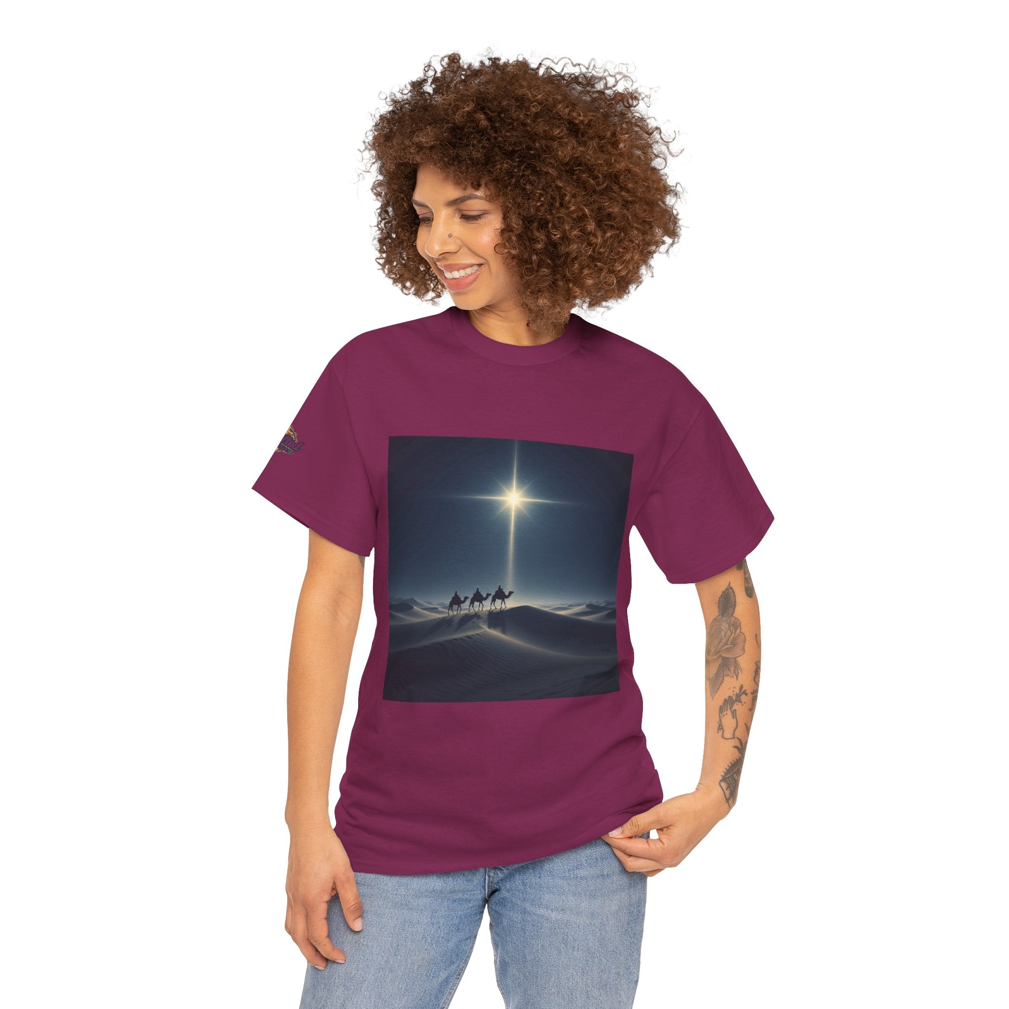 3 Wise Men T-shirt – Magi Camels Nativity Journey Christian Christmas T-shirt for Epiphany Faith & Holy Night Printify